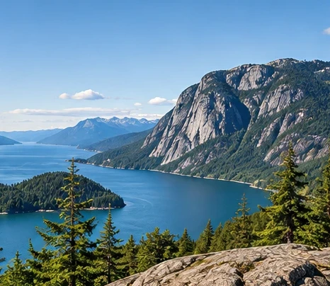 Howe Sound and the Stawamus Chief near Squamish
